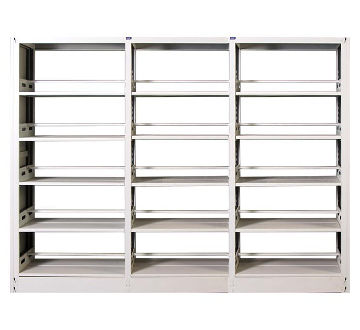 Double Sided Three Column Steel Library Book Shelf Used Library Shelving