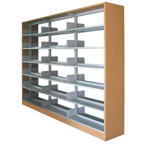 Double Sided Three Column Steel Library Book Shelf Used Library Shelving