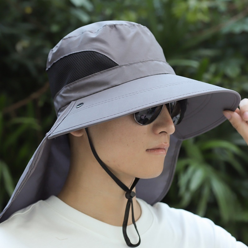 2023 Summer Bucket Hat Cowboy Men Mesh Breathable Anti Uv Sun hat Outdoor Fishing Hiking Beach Hats