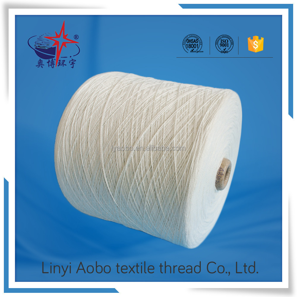 Raw white 20s polyester spun yarn / 100 polyester virgin yarn / polyester spun yarn