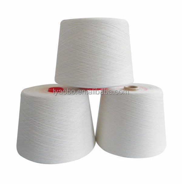 Raw white 20s polyester spun yarn / 100 polyester virgin yarn / polyester spun yarn