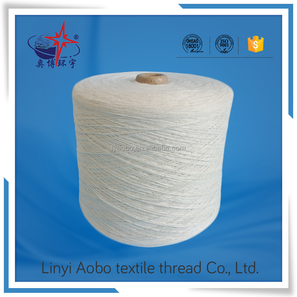 Raw white 20s polyester spun yarn / 100 polyester virgin yarn / polyester spun yarn