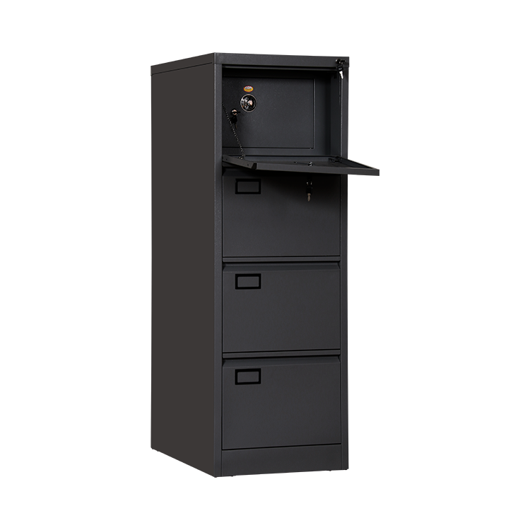 4 Drawer Cabinet Office Lockable Lateral Vertical Filing Drawers Storage Cheap With Safety Bar Lock Stainless Steel file cabinet