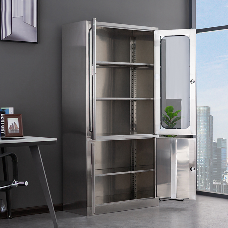 Metal Office Furniture File Storage Cabinet Stainless Steel Locker Cupboard