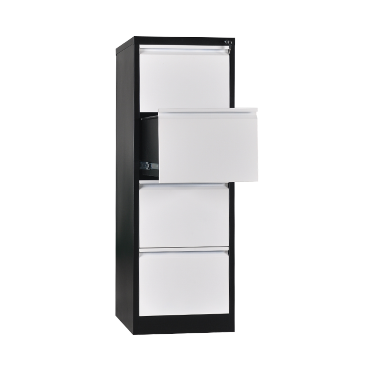 Office Supply Vertical Handles Steel Cabinet Drawers Organizer with Safety Lock 4 Drawer Metal Storage Drawer File Cabinet