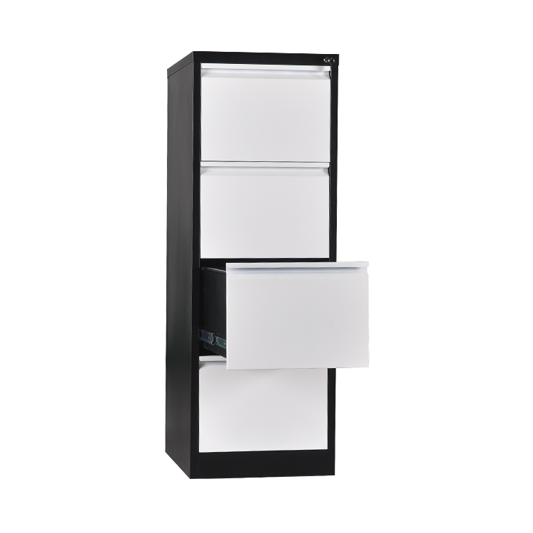 Office Supply Vertical Handles Steel Cabinet Drawers Organizer with Safety Lock 4 Drawer Metal Storage Drawer File Cabinet