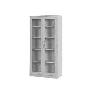 Steel Office Furniture Iron Cupboard Steel Filling Cabinet Glass Door Metal Cabinet File Office Storage Cabinet