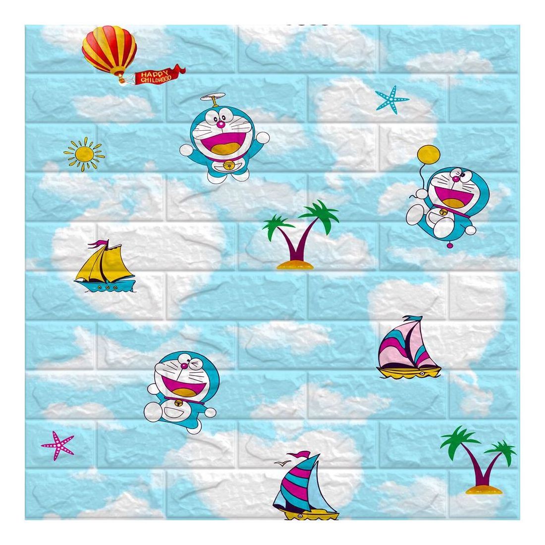 Kids room  Cartoon 3D Wallpaper PVC Sticker Wall Paper Children Wallpaper