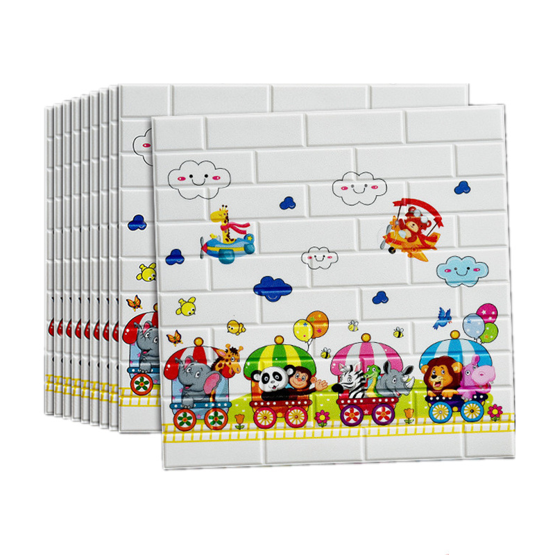 Kids room  Cartoon 3D Wallpaper PVC Sticker Wall Paper Children Wallpaper