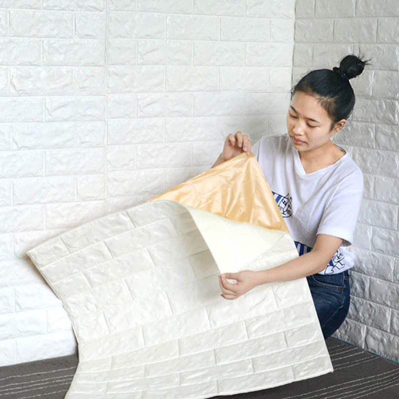 Adhesive peel and stick tile 3d xpe foam brick wallpaper wall  sticker decoration panel wallpapers/wall coating