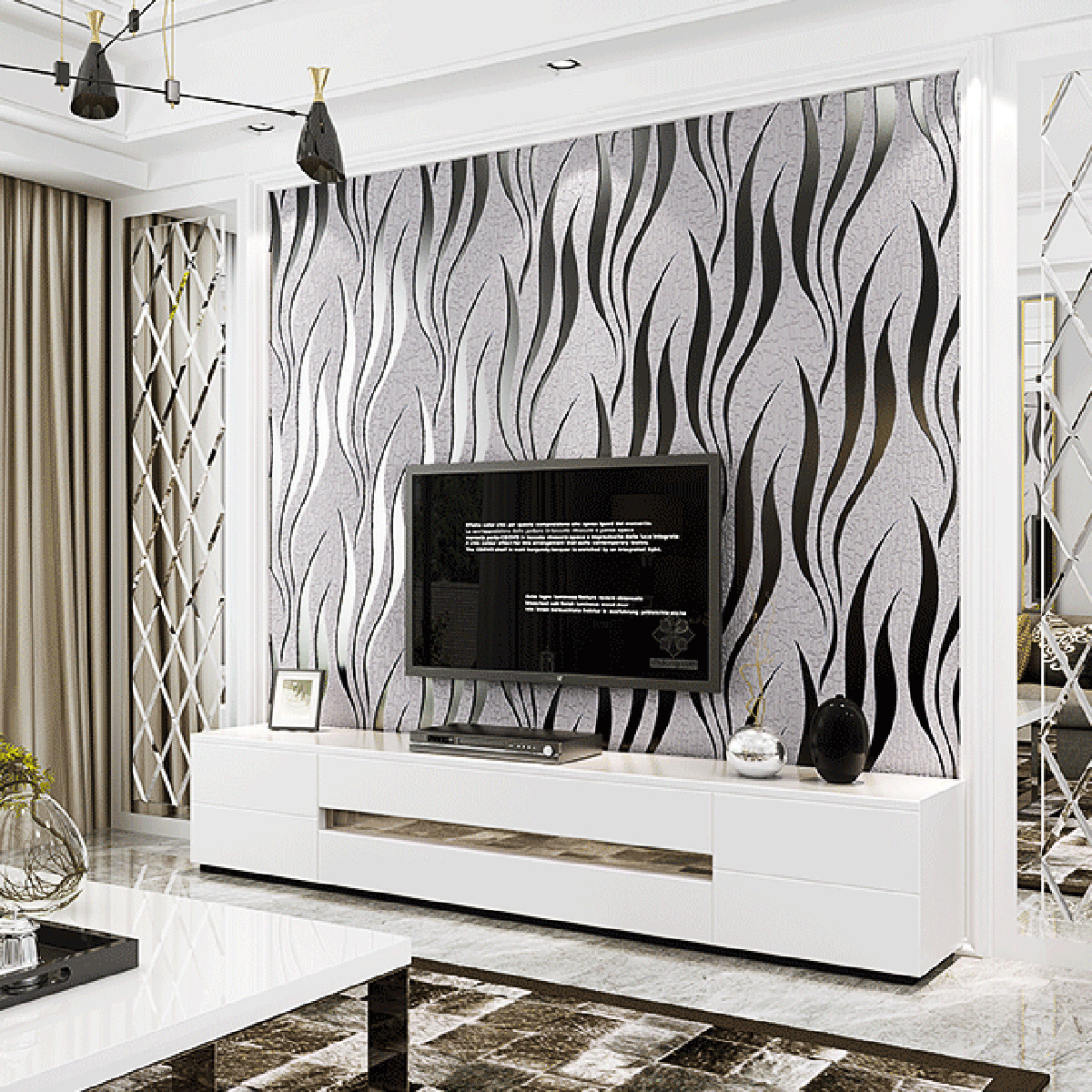 Decorative Marble Vinyl Abstract 3D Foam Suede Wallpapers/Wall Coating