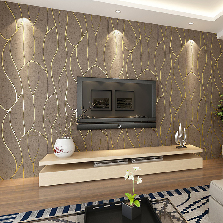 Modern 3d Non woven Wallpaper Stripes Deerskin Bedroom Wallstickers Living Room Tv Background Wall Wallpaper