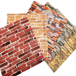 Wholesale Home Decor Pvc Self Adhesive 3d Effect Brick Stone Wallpaper