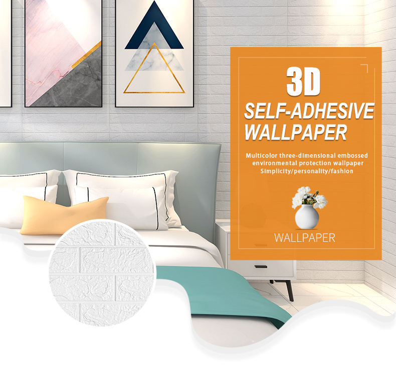 New 3D Pe Foam Brick Wall Sticker Self Adhesive Bedroom Decorative 3D Wall Panel Ceiling Wallpaper