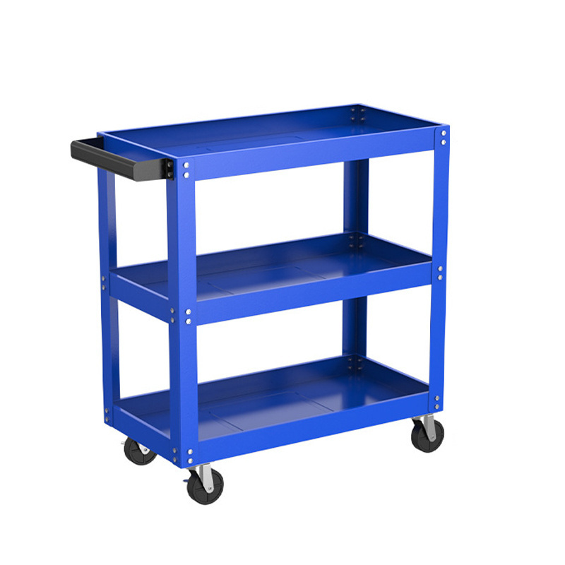 OEM Hanging Hardware Safety Mobile Garage Heavy Duty Workshop Display Trolley Storage Cabinet 3-Tier Tool Trolley Cart