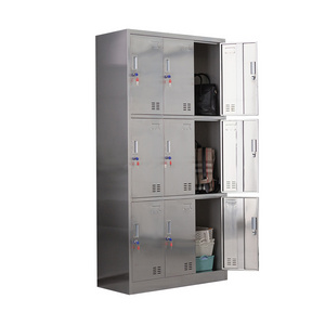 9 door stainless steel lockers for food factory workshop dormitory cupboard