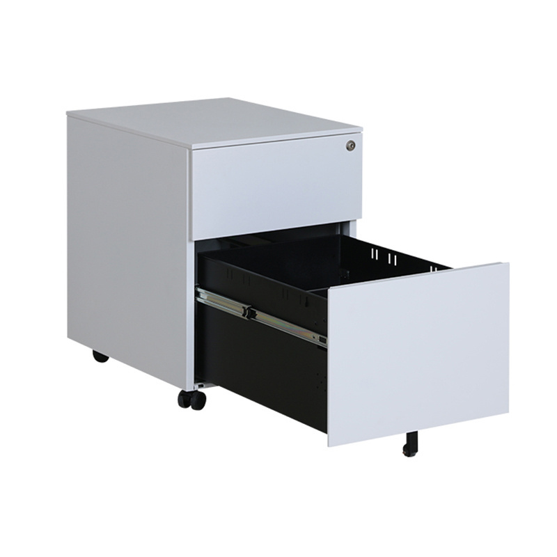 Small Vertical Metal Mobile 3 Drawers Nightstand Movable Storage Cabinet With Drawer Mobile Pedestal