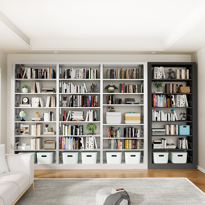 White steel bookcase used library bookcases bookshelves for sale