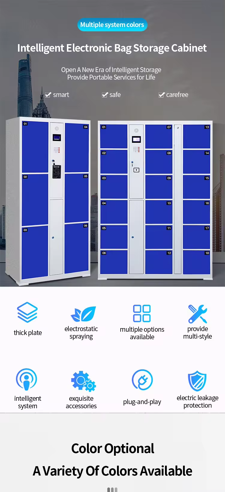 High Quality Electronic Bag Storage Cabinet Smart Key Locker  Cabinets Metal  Electronic Locker  Cabinet