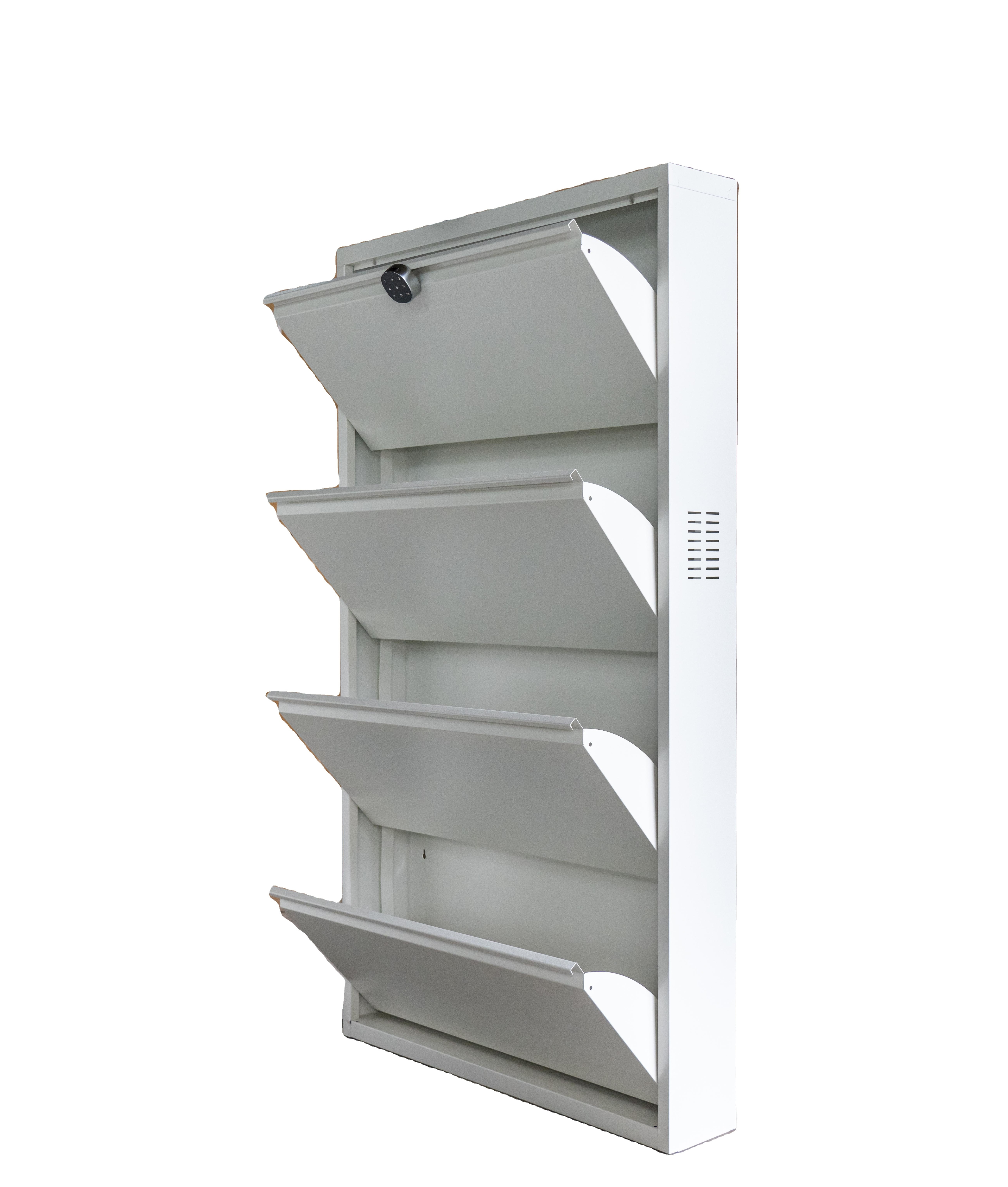 Wholesaler cheap furniture Simple design shoe rack 4 Drawer Metal shoe cabinet