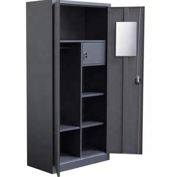 Luoyang Factory Steel Wardrobe Design/Metal Double Door Almirah Bedroom Furniture Hot Sale Metal Clothes Staff Locker