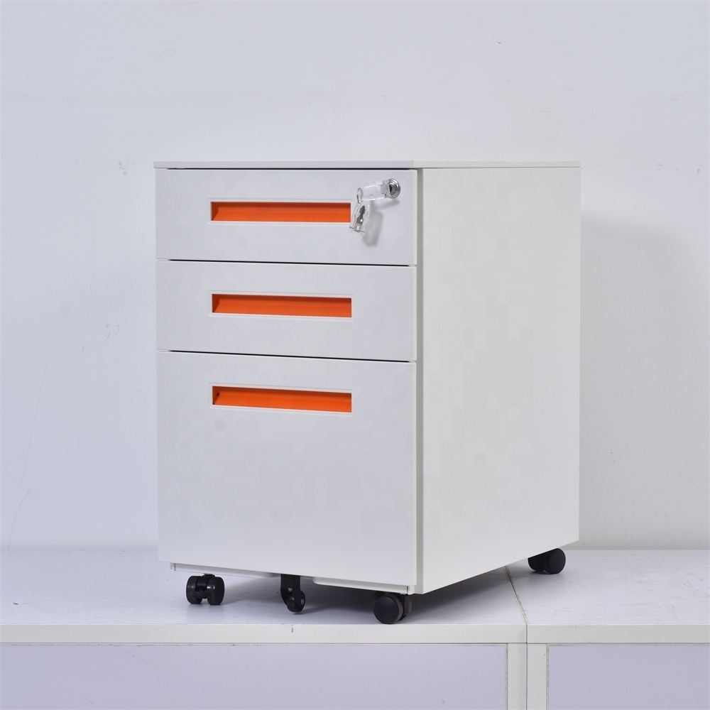 Hot Mobile Metal Pedestal Colorful Office Equipment Small Mobile Storage Drawer Cabinet Heavy Duty Drawer Steel Filing Cabinets