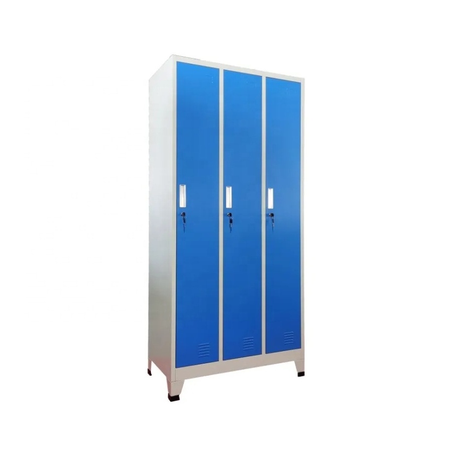 Cheap Three Door Steel Wardrobe closet stainless steel Clothes storage Locker 3 door Metal locker