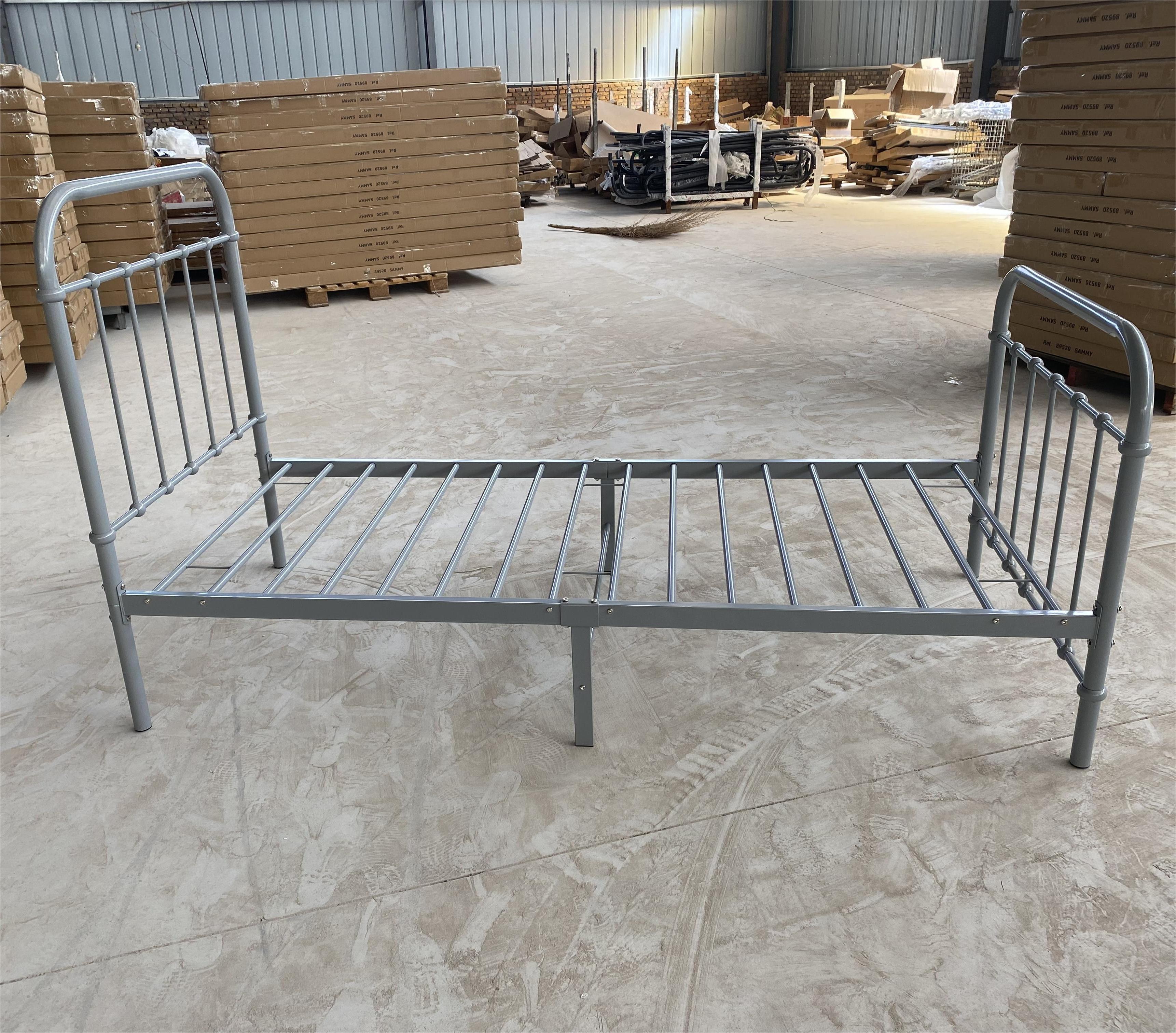 Super Quality Steel Bed Cheap Comfortable Metal Single Bed Customized Easy Assembly Single Bed Frame