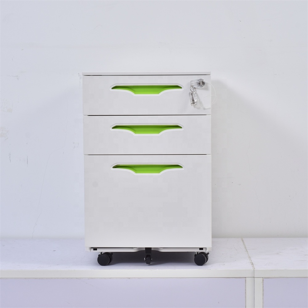 Hot Mobile Metal Pedestal Colorful Office Equipment Small Mobile Storage Drawer Cabinet Heavy Duty Drawer Steel Filing Cabinets