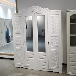 Factory Price modern 4 doors bedroom wardrobe clothes locker steel almirah metal home design Bedroom furniture Storage Cupboards