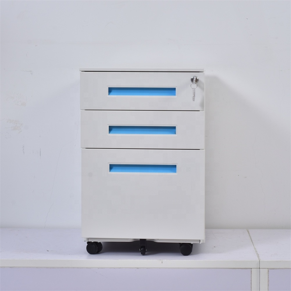 Hot Mobile Metal Pedestal Colorful Office Equipment Small Mobile Storage Drawer Cabinet Heavy Duty Drawer Steel Filing Cabinets