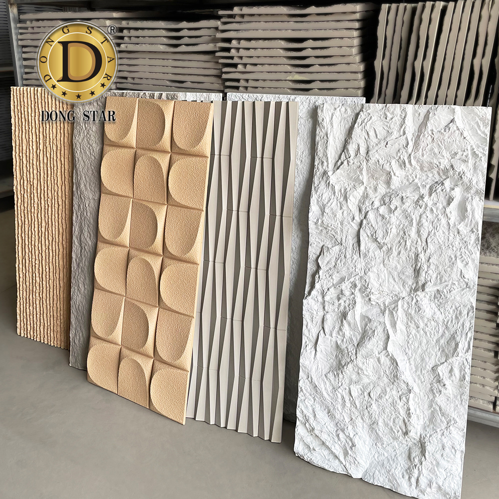 PU Moon Stone Rock Wall panel Polyurethane Decorative Artificial 3d PU Stone Panel Faux Stone