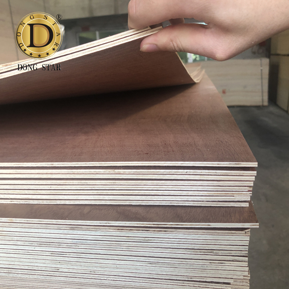 2.7mm 3mm 5mm 18mm Bintangor / Okoume/ Pine Wood Veneer Faced Plywood Commercial Plywood