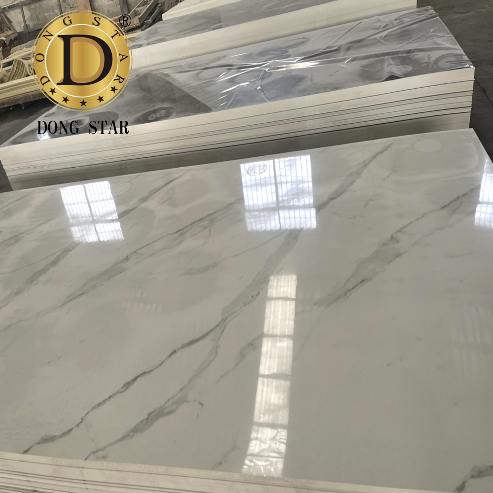 2.8mm 3mm White Marble Patterned PVC UV Marble Sheet Marble Wall Panel