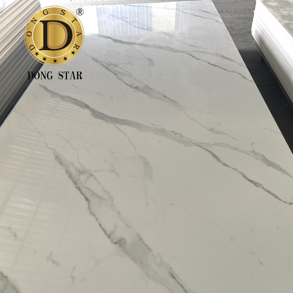 2.8mm 3mm White Marble Patterned PVC UV Marble Sheet Marble Wall Panel