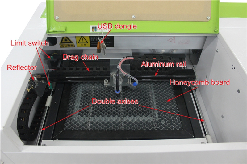 LY Mini Laser 3040 40W CO2 Laser Engraving Cutting Machine 300*400mm Working Size With LCD Control Panel Hand Honeycomb Board