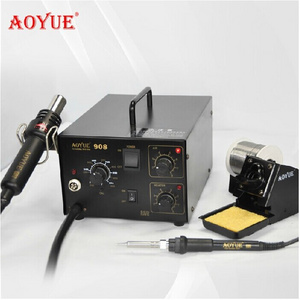 AOYUE 908+220V bga Soldering Station with high performance hot air system and Solder Iron Heat Gun