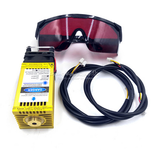 500mw -15000MW Diode Laser Head Module TTL PMW Control Blue Purple Laser With Goggles Wires for Diy Desktop Wood Laser Engraver