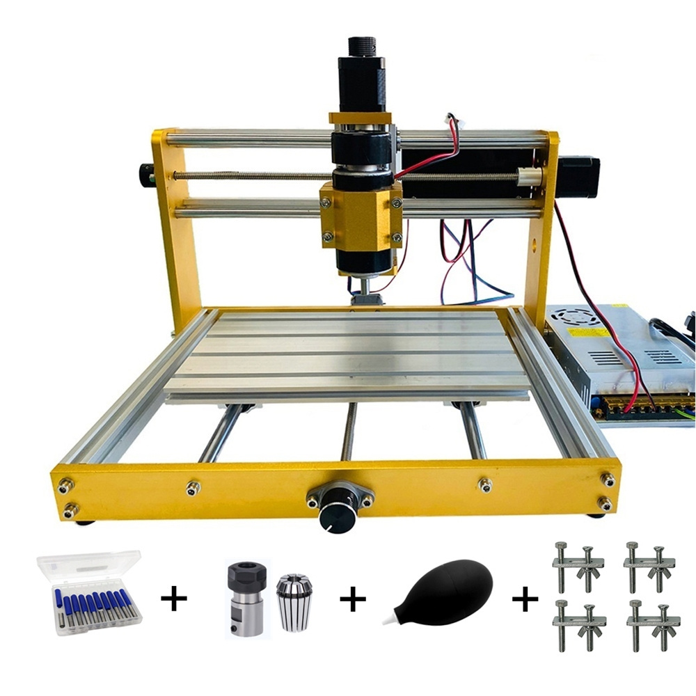 LY Mini CNC 3018 Plus 300W/500W Desktop Wood CNC Router Engraver Kit 52MM Spindle Holder Nema17/23 Stepper Motors