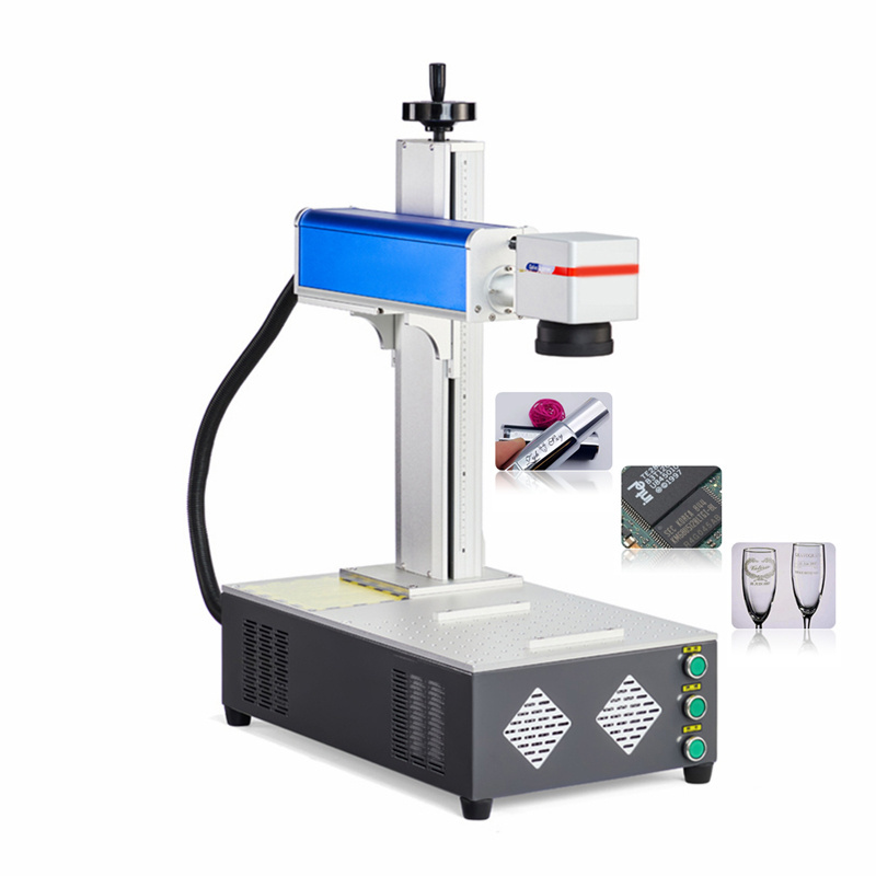 20W 30W 50W Raycus Max Fiber Laser Nameplate Marking Machine Galvo Scanner for Jewelry Engraving with Ring Rotary Axis and Lens