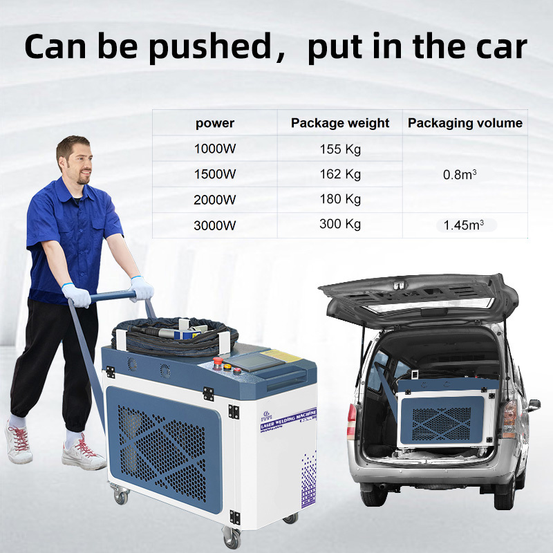 Portable handheld laser welding machine 1000w 1500w 2000w 3000w 3 in 1 fiber laser welder price for steel matel aluminum