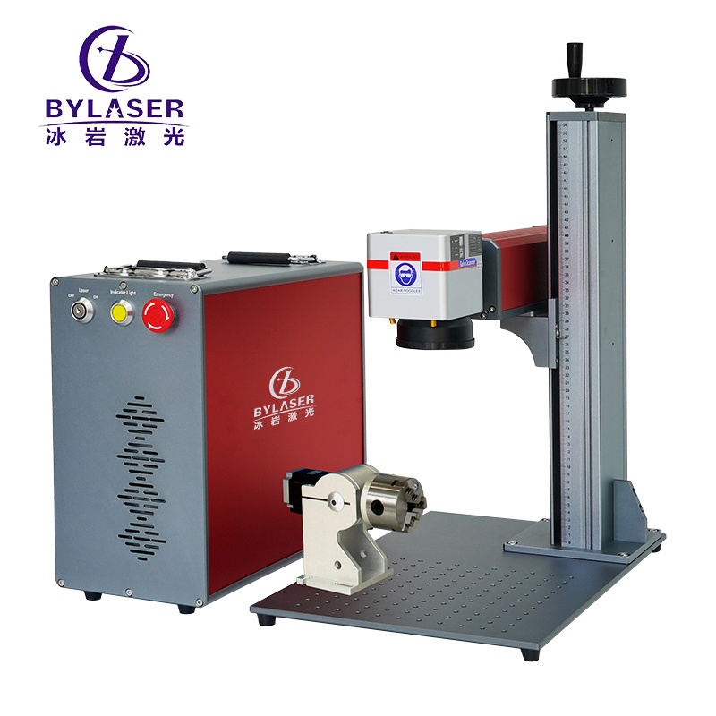 Portable 3D jpt mopa m7 20w 30w 50w 60w 80w 100w fiber laser engraver raycus fibra engraving laser marking machine with rotary