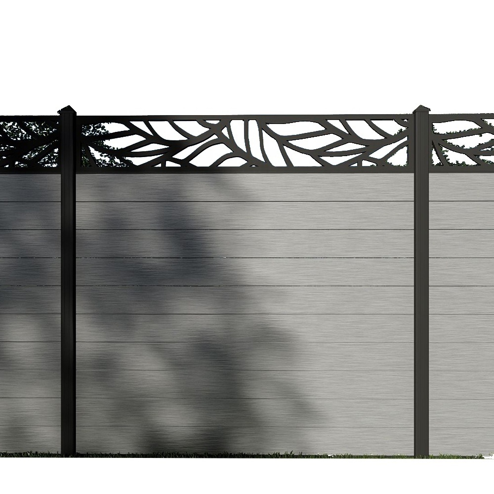 Direct Factory WPC Fence Panel Wood Plastic Composite Security Accessory for Farm Fencing Powder Coated Metal Frame