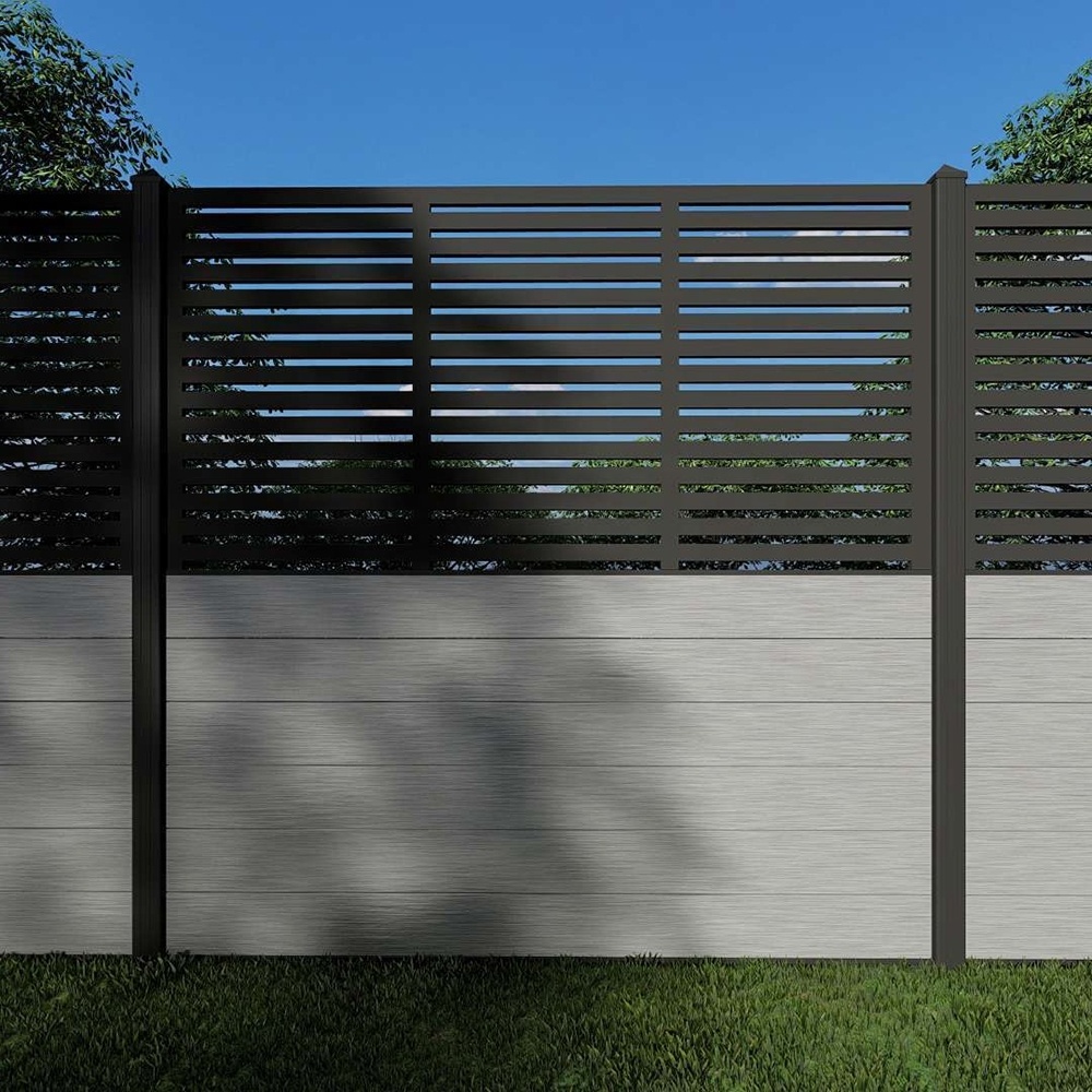 Strong UV-Proof wpc  Garden Fence with Innovative Design WPC Plastic Powder Coated Frame for Farm Fence and Driveway Gates