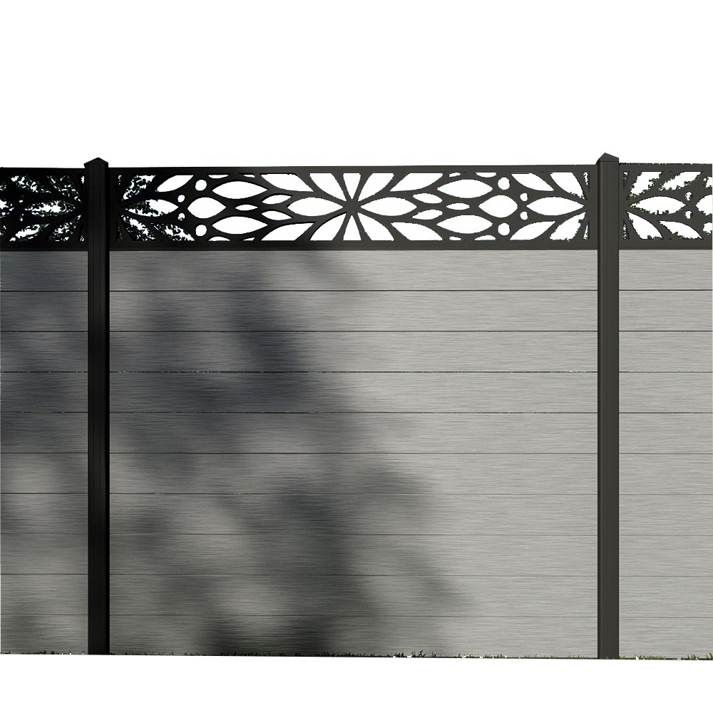 Recycled WPC Fence Panels Coated Frame Finishing Sustainable and Gold Supplier Gate and Garden Fence Boards