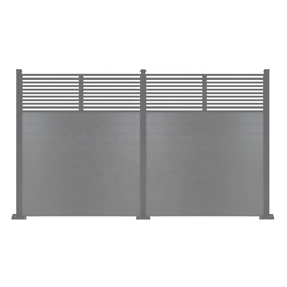 Metal Garden Decoration Balcony WPC Privacy Fence Security and Farm Fence with Profile Louver Frame Bar for Enhanced Privacy