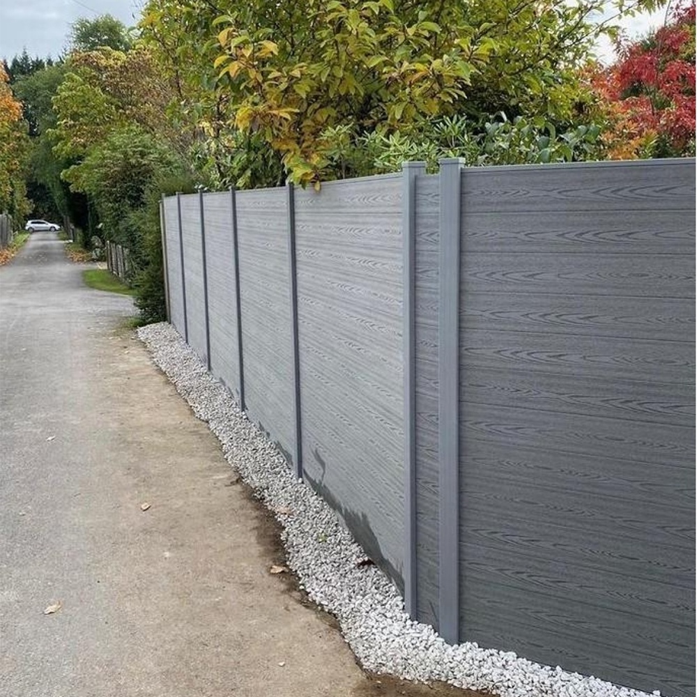 Recycled WPC Fence Panels Coated Frame Finishing Sustainable and Gold Supplier Gate and Garden Fence Boards