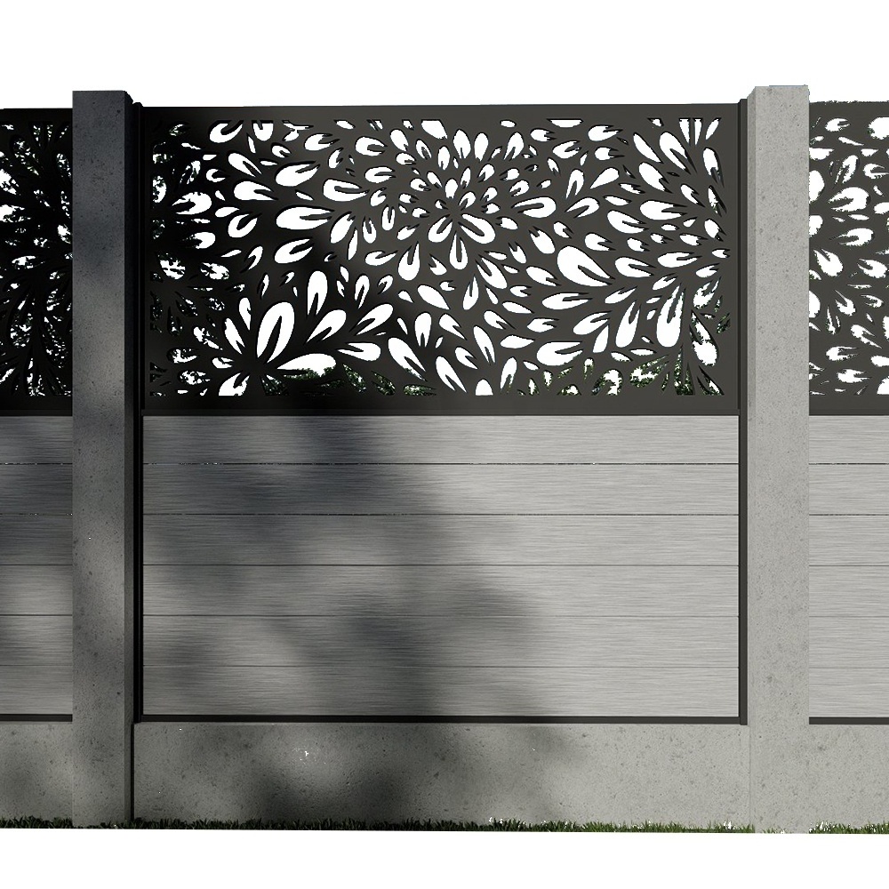 Strong UV-Proof wpc  Garden Fence with Innovative Design WPC Plastic Powder Coated Frame for Farm Fence and Driveway Gates