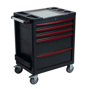 5 Drawers Rolling Tool Box Cabinet Chest Storage With Wheels And Stainless Steel Top