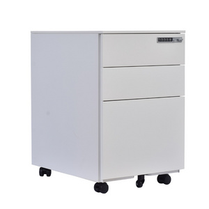 2 Pcs 3-Drawer Under Desk Cabinet Steel Mobile File Cabinet